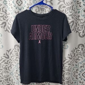 Under Armour Charcoal Tee with Pink Accents